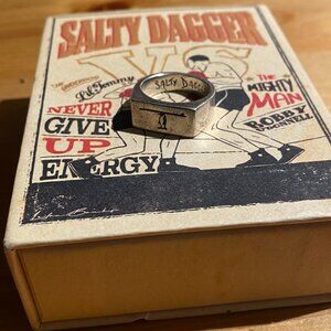 Salty Dagger silver signet penguin ring - Size 8